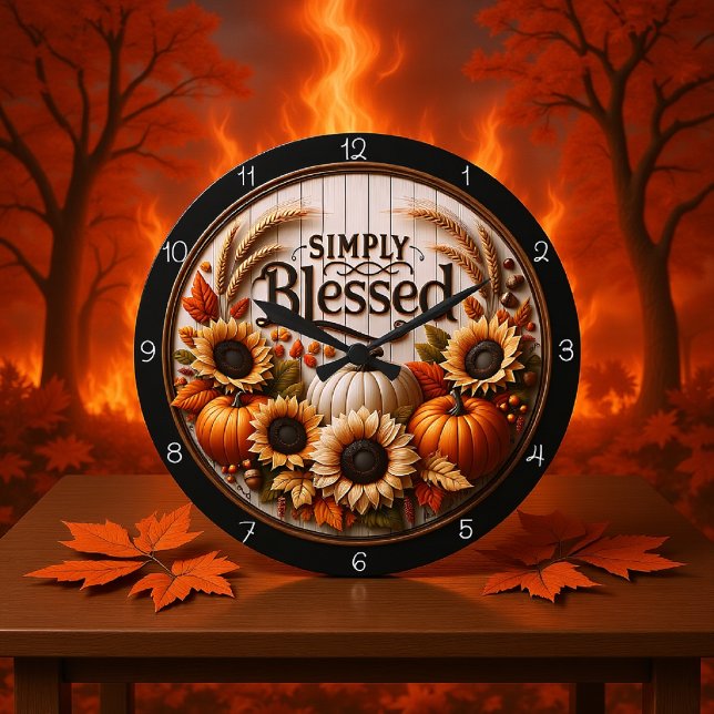 Simply Blessed Fall Harvest Large Clock (Creator Uploaded)