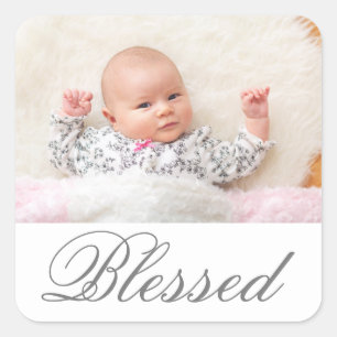 Simply Blessed Photo - Square Sticker