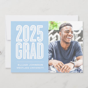 SIMPLY BOLD 2025 GRAD PHOTO GRADUATION INVITATION