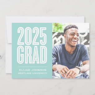SIMPLY BOLD 2025 GRAD PHOTO GRADUATION INVITATION