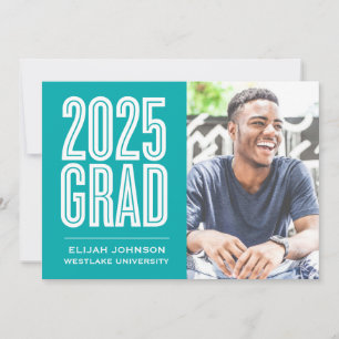SIMPLY BOLD 2025 GRAD PHOTO GRADUATION INVITATION