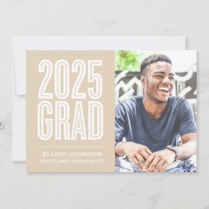 SIMPLY BOLD 2025 GRAD PHOTO GRADUATION INVITATION