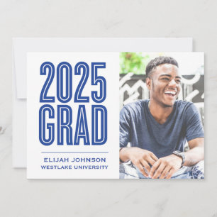 SIMPLY BOLD 2025 GRAD PHOTO GRADUATION INVITATION