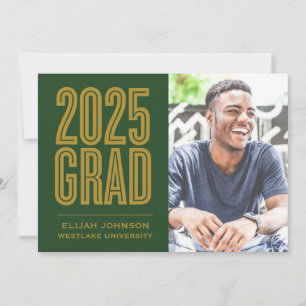 SIMPLY BOLD 2025 GRAD PHOTO GRADUATION INVITATION