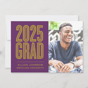 SIMPLY BOLD 2025 GRAD PHOTO GRADUATION INVITATION