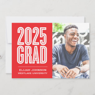 SIMPLY BOLD 2025 GRAD PHOTO GRADUATION INVITATION