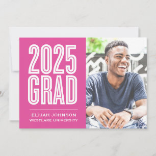 SIMPLY BOLD 2025 GRAD PHOTO GRADUATION INVITATION