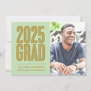 SIMPLY BOLD 2025 GRAD PHOTO GRADUATION INVITATION
