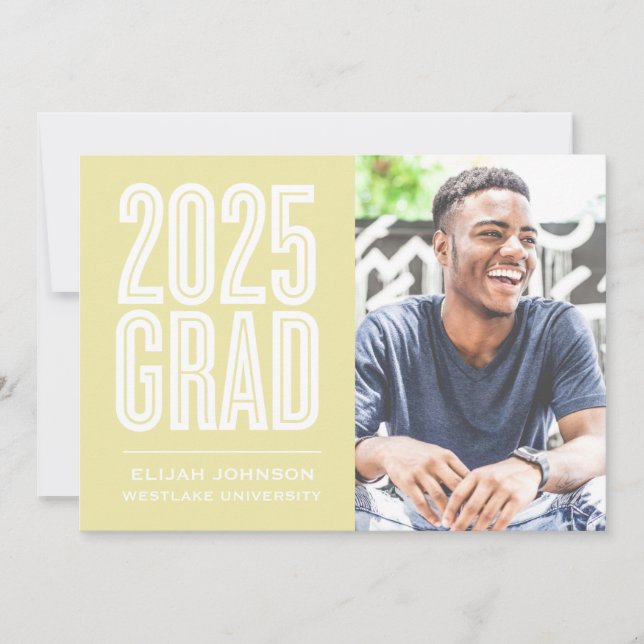 SIMPLY BOLD 2025 GRAD PHOTO GRADUATION INVITATION (Front)