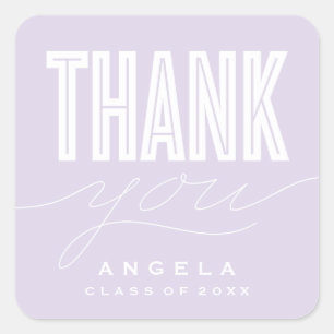SIMPLY BOLD MODERN THANK YOU GRAD FAVOR STICKER