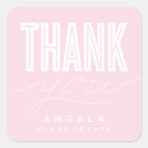 SIMPLY BOLD MODERN THANK YOU GRAD FAVOR STICKER