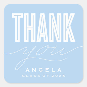 SIMPLY BOLD MODERN THANK YOU GRAD FAVOR STICKER