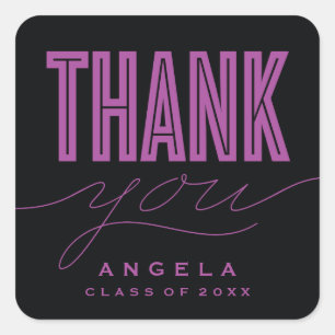 SIMPLY BOLD MODERN THANK YOU GRAD FAVOR STICKER