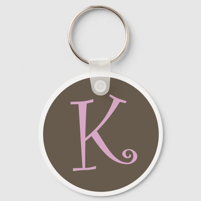 Simply Brown & Pink Keychain "K" (Front)