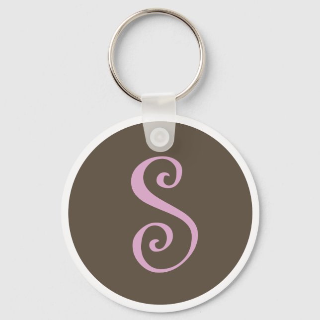 Simply Brown & Pink Keychain "S" (Front)