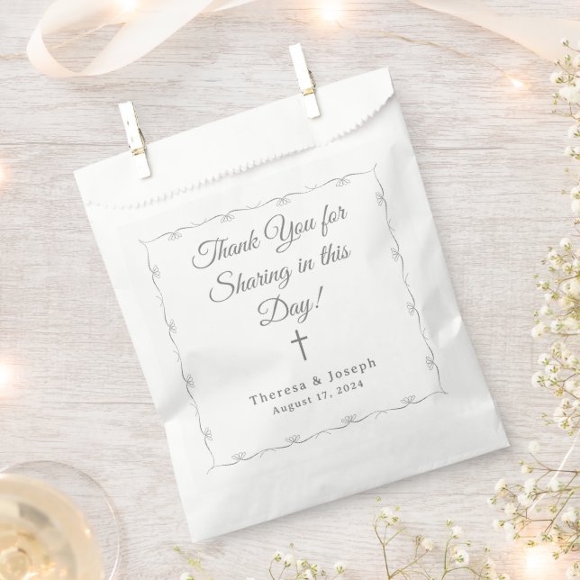 Simply Catholic Wedding White Favour Bag (Clipped)