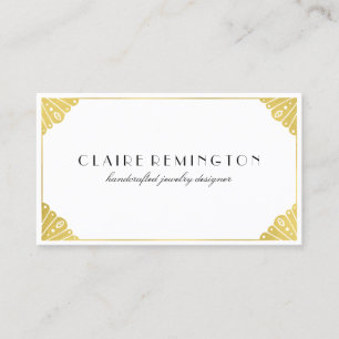 Simply Chic Art Deco   Faux Gold Foil Business Card