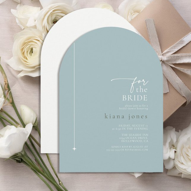 Simply Chic Bridal Shower Dusty Teal Arch ID1046 Invitation (Creator Uploaded)
