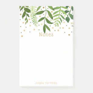 Simply Chic Greenery & Gold Foil Note Pad