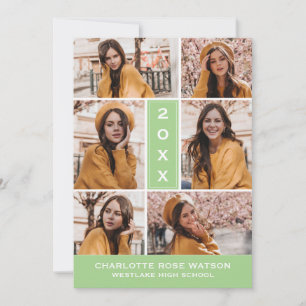 SIMPLY CHIC PHOTO COLLAGE GRADUATION INVITATION