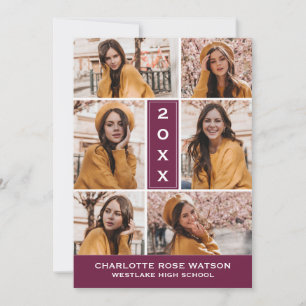 SIMPLY CHIC PHOTO COLLAGE GRADUATION INVITATION