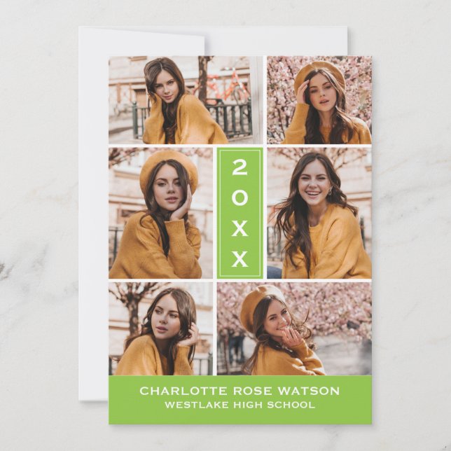 SIMPLY CHIC PHOTO COLLAGE GRADUATION INVITATION (Front)