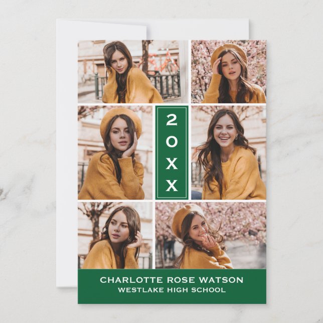 SIMPLY CHIC PHOTO COLLAGE GRADUATION INVITATION (Front)