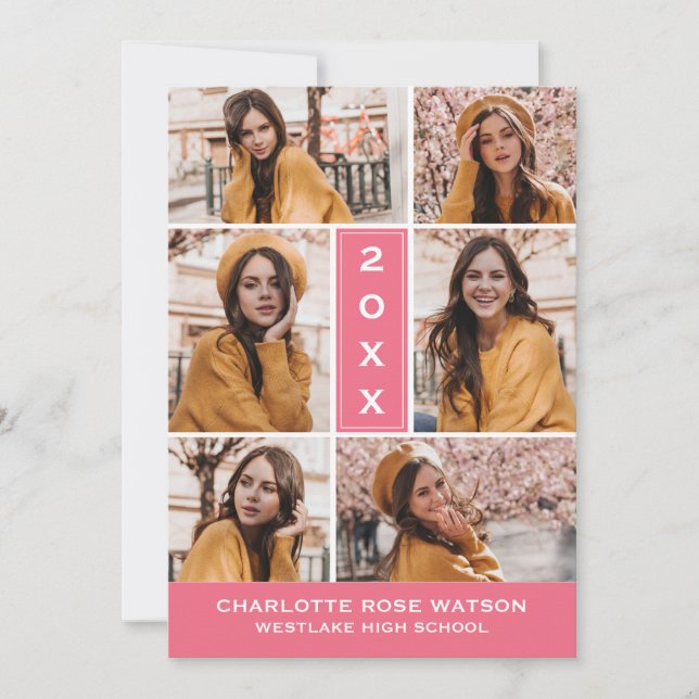 SIMPLY CHIC PHOTO COLLAGE GRADUATION INVITATION (Front)