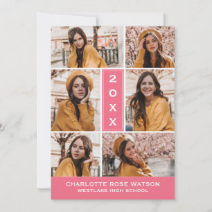 SIMPLY CHIC PHOTO COLLAGE GRADUATION INVITATION