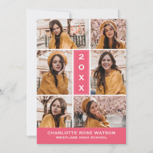 SIMPLY CHIC PHOTO COLLAGE GRADUATION INVITATION