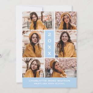 SIMPLY CHIC PHOTO COLLAGE GRADUATION INVITATION