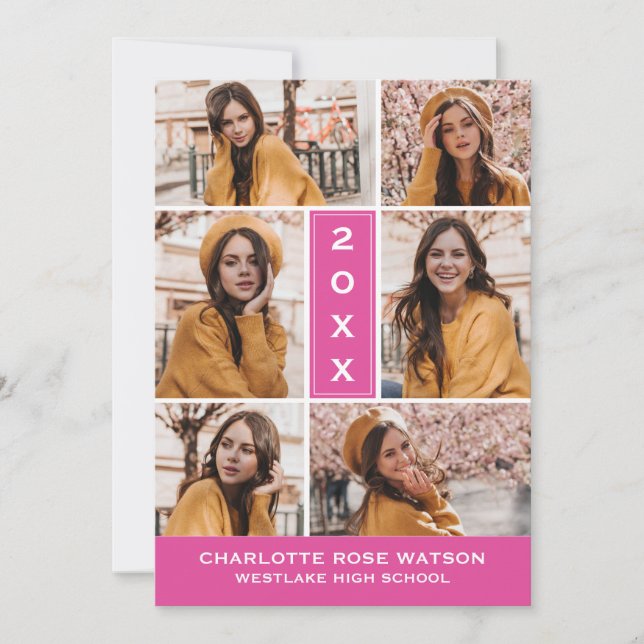 SIMPLY CHIC PHOTO COLLAGE GRADUATION INVITATION (Front)
