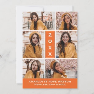 SIMPLY CHIC PHOTO COLLAGE GRADUATION INVITATION