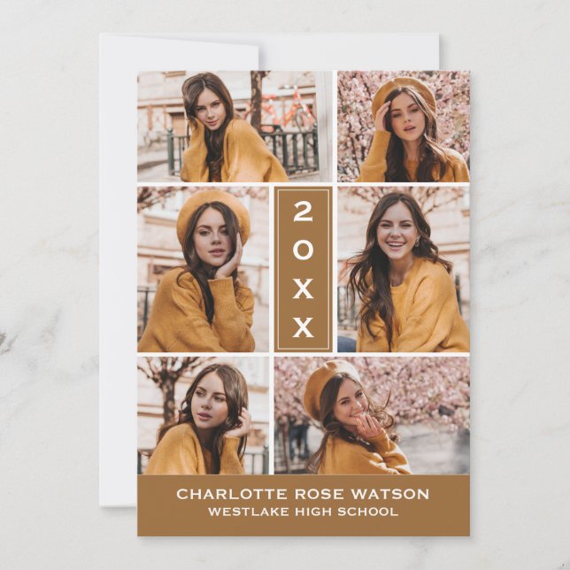 SIMPLY CHIC PHOTO COLLAGE GRADUATION INVITATION (Front)