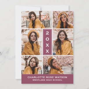 SIMPLY CHIC PHOTO COLLAGE GRADUATION INVITATION