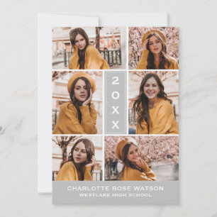 SIMPLY CHIC PHOTO COLLAGE GRADUATION INVITATION