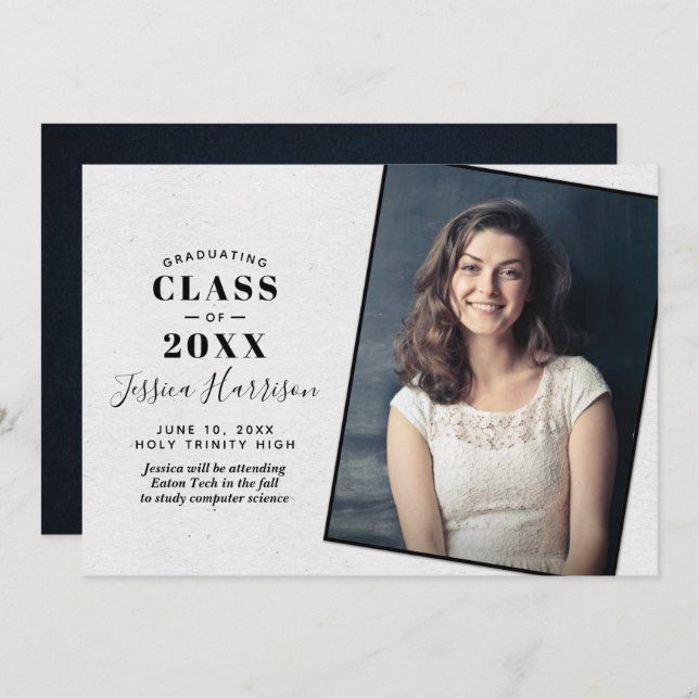 Simply Chic Photo Graduation Announcements (Front/Back)
