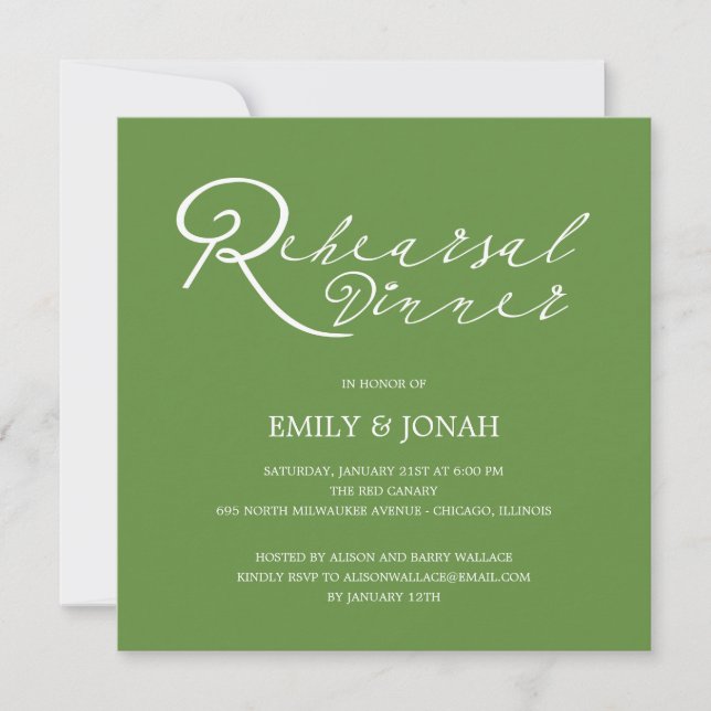 Simply Chic Rehearsal Dinner Invitation (Front)