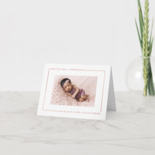 Simply Chic Rose Gold Foil Birth Announcement