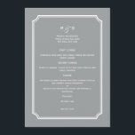 Simply Chic Wedding Menu Card<br><div class="desc">This Simply Chic menu card design instantly adds a modern,  elegant touch to your tabletop. Available in a variety of colours. Custom colours available upon request.</div>
