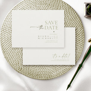 Simply Chic Wedding Pearl White ID1046 Save The Date