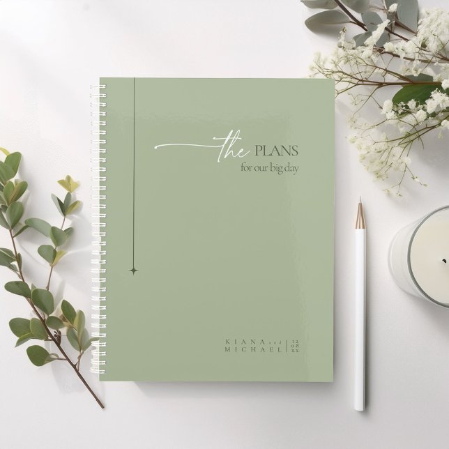 Simply Chic Wedding Plans Sage Green ID1046 Planner (Creator Uploaded)
