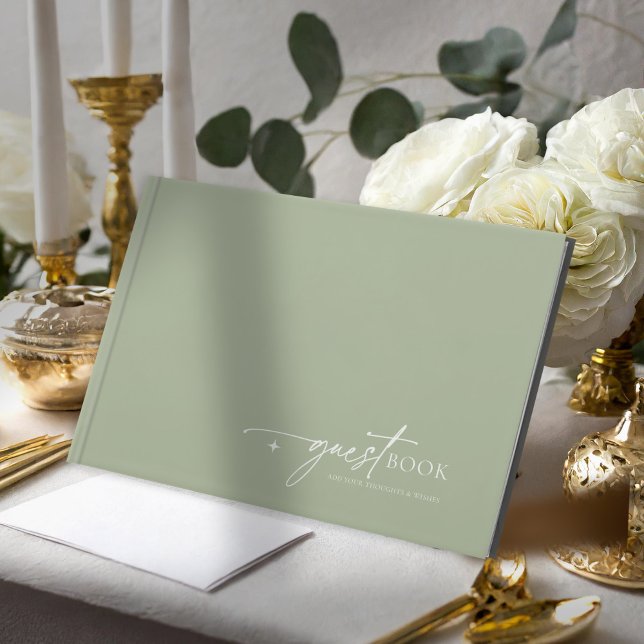 Simply Chic Wedding Sage Green ID1046 Guest Book (Creator Uploaded)
