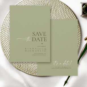 Simply Chic Wedding Sage Green Vert ID1046 Save The Date