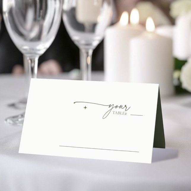 Simply Chic Wedding Table Pearl ID1046 Place Card (Creator Uploaded)