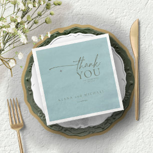 Simply Chic Wedding Thank You Dusty Teal ID1046 Napkin