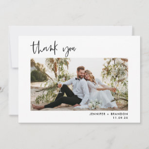 Simply chic Wedding Thank you photo Card