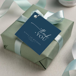 Simply Chic Wedding Thank You Prussian Blu ID1046 Favour Tags