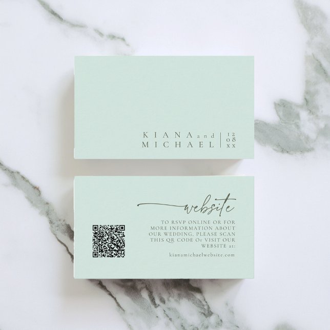 Simply Chic Wedding Website Sea Glass ID1046 Enclosure Card (Creator Uploaded)