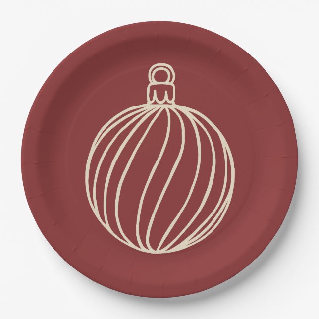 Simply Christmas Collection - Bauble Paper Plate (Front)